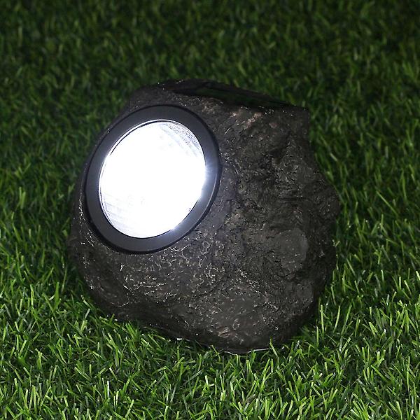 [도매토피아/LED 가드닝 태양광 돌 정] LED 가드닝 태양광 돌 정원등(백색) 산책로 잔디등