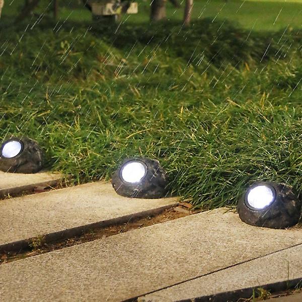 [도매토피아/LED 가드닝 태양광 돌 정] LED 가드닝 태양광 돌 정원등(백색) 산책로 잔디등