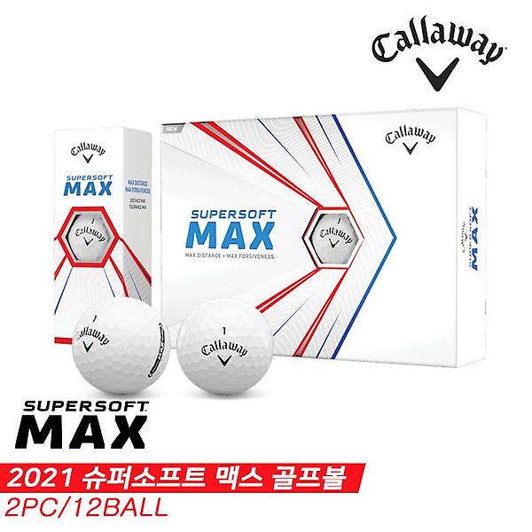 [캘러웨이/슈퍼소프트 맥스] [캘러웨이코리아정품]2021 캘러웨이 슈퍼소프트 맥스(SUPERSOFT MAX) 골프볼 [화이트][2피스/1더즌]