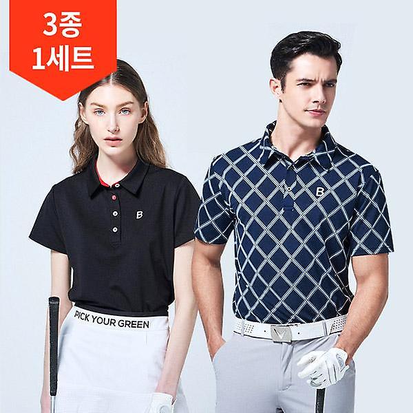 [블랙캣츠/MW-00001] 블랙캣츠 골프 아이스 퍼펙트 코디 남여 반팔 티셔츠 3종 1세트