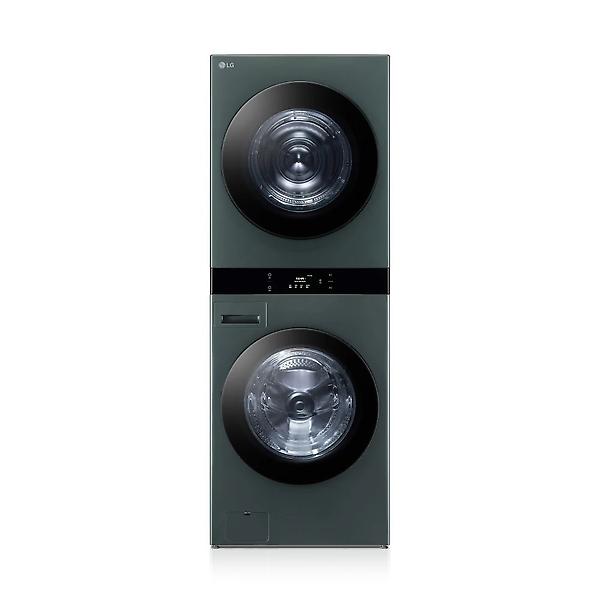 [LG전자/WL21GGHU] LG 세탁건조기 25+21kg 네이처그린 트롬 오브제컬렉션 워시타워 WL21GGHU