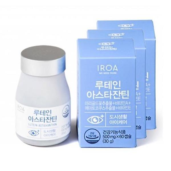 [이로아/OPMDK001] 이로아 루테인 아스타잔틴 (500mg x 60캡슐) 3병 - 눈건강 영양제