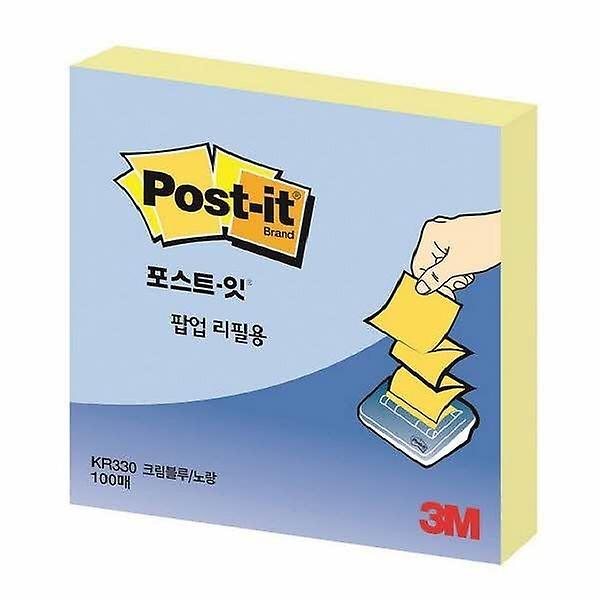 [오피스큐/OQ-00001] 포스트잇 팝업리필 KR 330 크림 블루 노랑 76x76mm