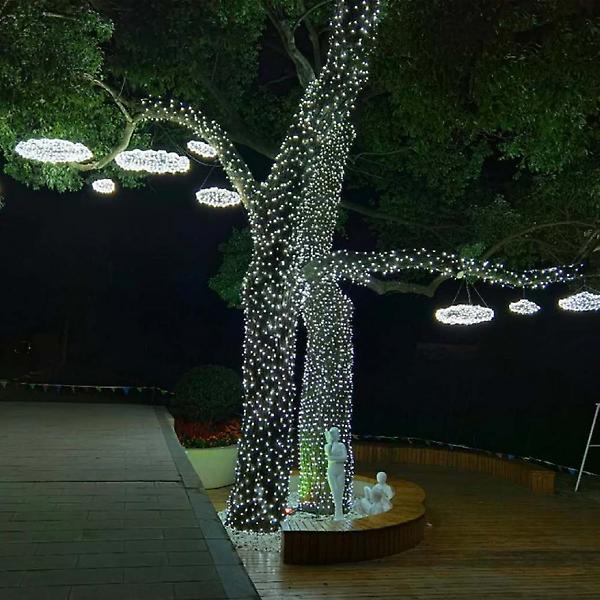 [도매토피아/TREE-00001] 오스타 LED 100구 녹색선 백색 줄전구 10m 야외조명