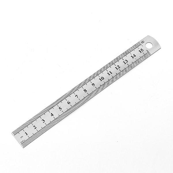  양면 눈금 스틸자 재단 제도용 스텐 컷팅자 15cm
