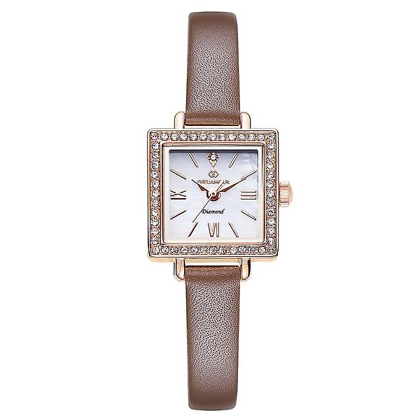 [디유아모르/BWI-00001] 디유아모르 여성 가죽밴드시계 DAW6101L-BR 다이아몬드 시계