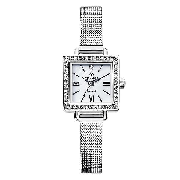 [디유아모르/BWI-00001] 디유아모르 여성 메쉬밴드시계 DAW6101MS-SW 다이아몬드 시계