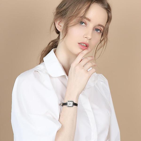 [디유아모르/BWI-00001] 디유아모르 여성 가죽밴드시계 DAW6102L-BK 다이아몬드 시계