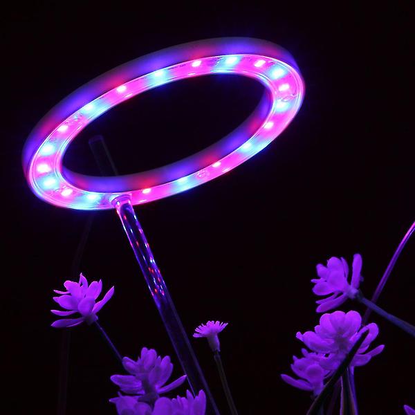 [도매토피아/엔젤링 화분 LED 식물등(] 엔젤링 화분 LED 식물등(2헤드) (레드+블루) 식물조명