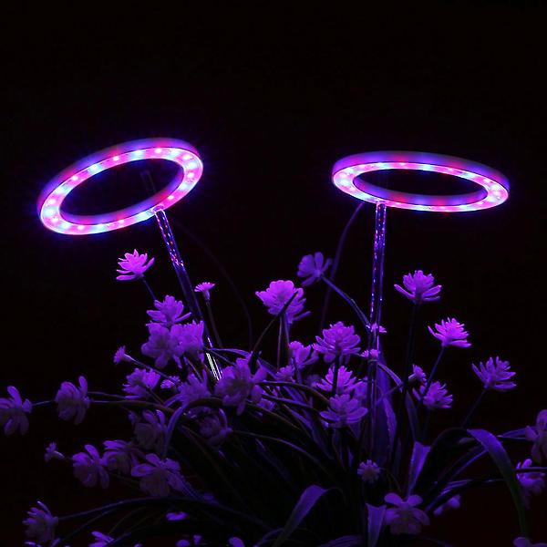 [도매토피아/엔젤링 화분 LED 식물등(] 엔젤링 화분 LED 식물등(2헤드) (레드+블루) 식물조명