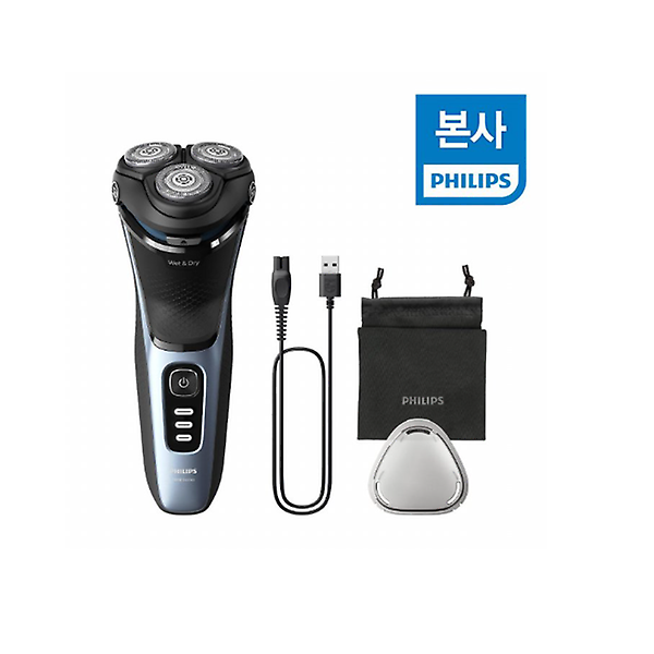  필립스 S3000 시리즈 전기면도기 S3243/12 스톰 블루