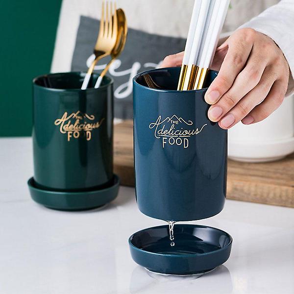  세라믹 도자기 수저통/수저꽂이 숟가락통 수저정리함