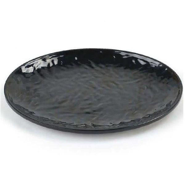  멜라민 그릇 반찬 접시 식기 찬기 타원 흑색 23.7cm