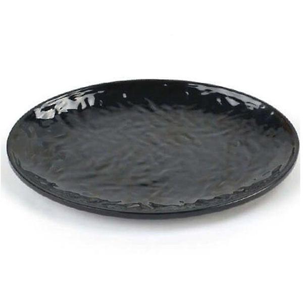  멜라민 그릇 반찬 접시 식기 찬기 타원 흑색 28.8cm