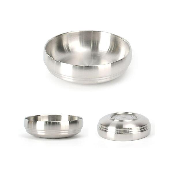  국내산 샤틴무광 스텐 이중 원형찬기 앞접시