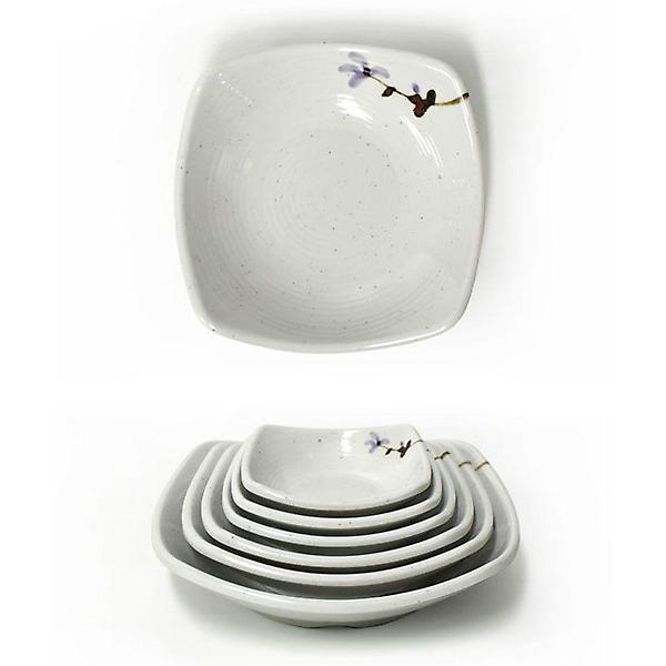  멜라민 한정식 사각 찬기 앞접시 반찬그릇 10.2cm 2호