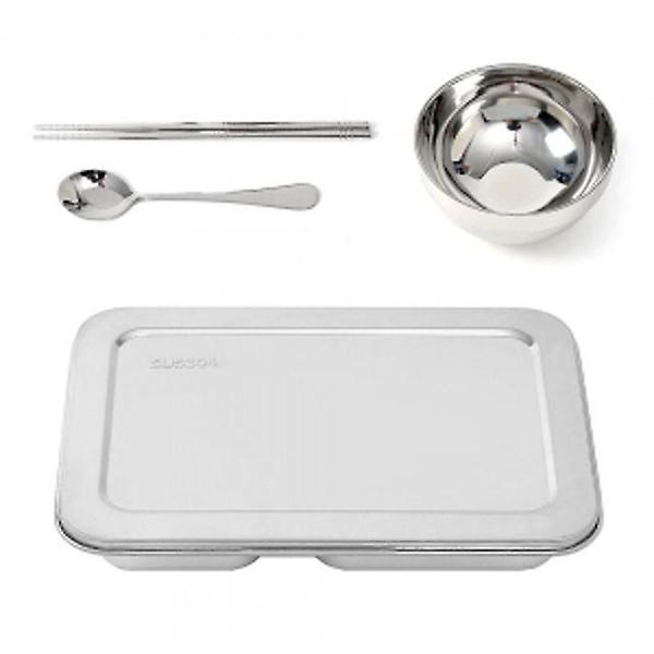  온키친 스텐 4구 식판 풀세트 (뚜껑) (중) 급식판