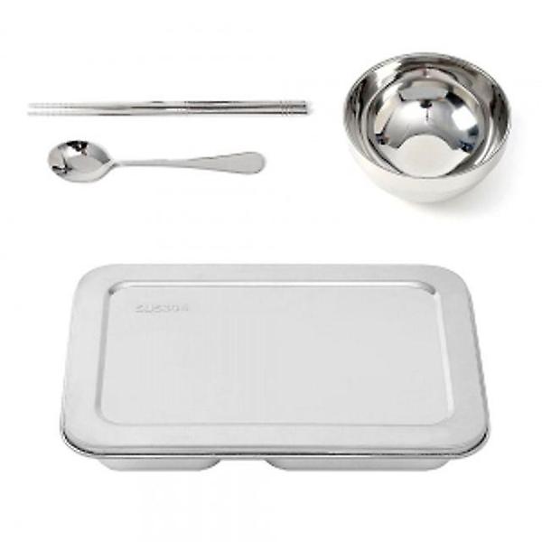  온키친 스텐 4구 식판 풀세트 (뚜껑) (소) 병원식판