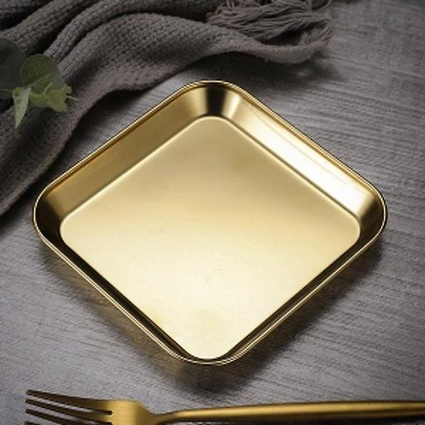  유어키친 304스텐 사각 접시 2p(14.5x14.5cm) (골드)