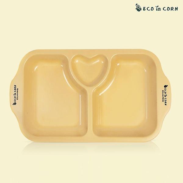  에코인콘 옥수수 간식 플레이트 나눔접시 아동용식판