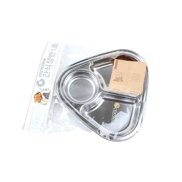  스텐 삼각 간식쟁반 어린이 키즈 유아 배식판 1호