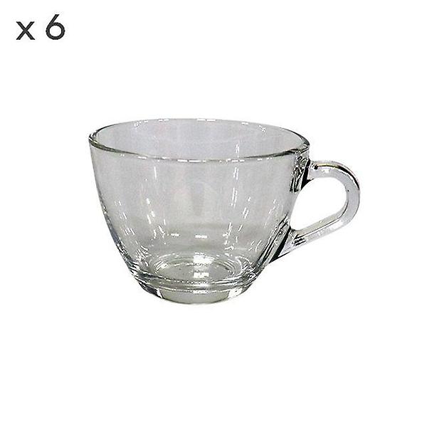  투명 손잡이 유리잔 220ml 6p 커피잔 머그컵