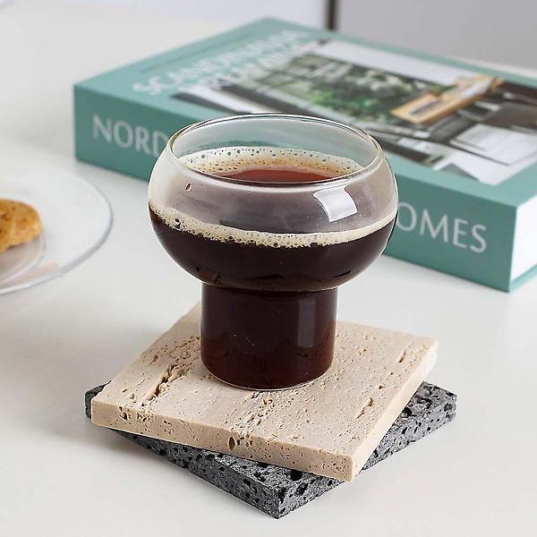  투명 내열 유리 버블 컵 1단 280ml