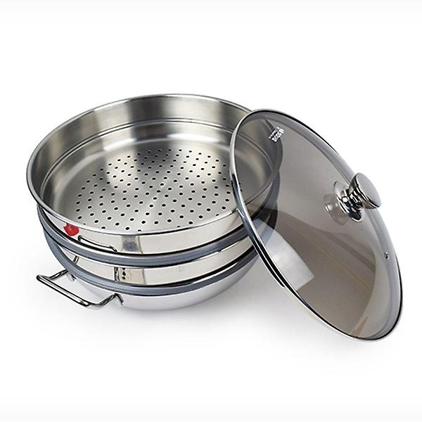  찜냄비 만두 찜기 가스렌지 스텐 3단 33cm