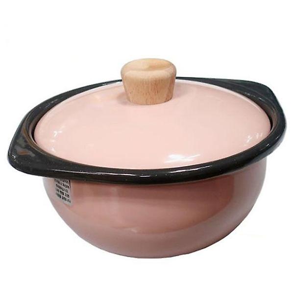  후지호로 뚝배기 찌게 법랑 인덕션 뚝배기 핑크 15cm