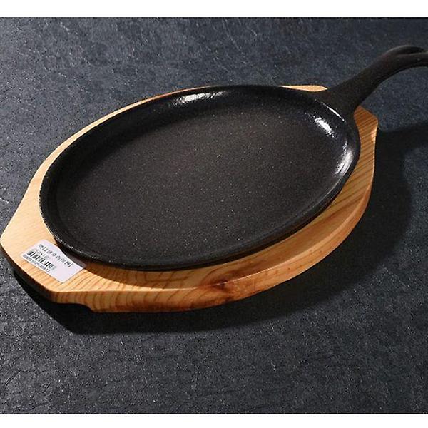  손잡이 주물팬 후라이팬 타원 구이 무쇠팬 중 25cm
