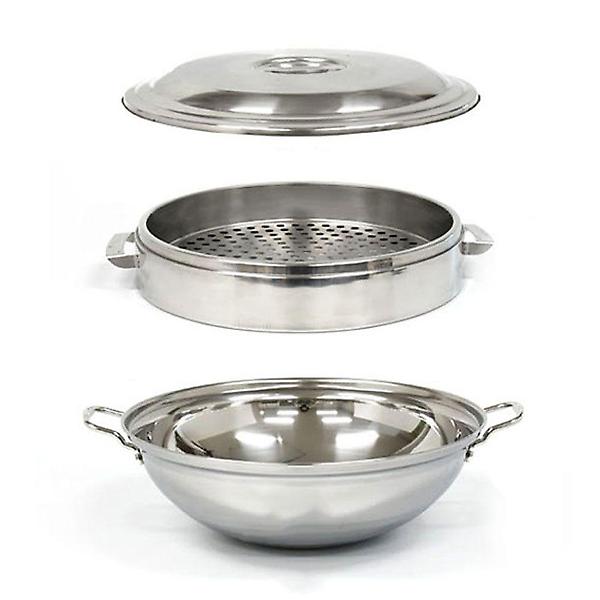  3중 스텐 대형 볶음솥 튀김솥 만두 찜기 세트 2호
