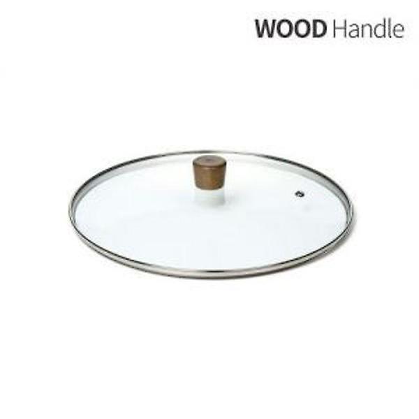  유리뚜껑 30cm + 우드 손잡이 후라이팬 프라이팬 OPP