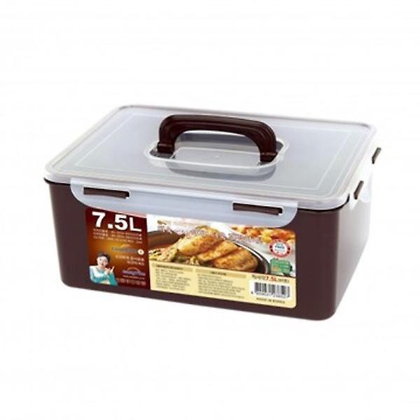  핸들 직사각 61호 초코 밀폐용기 7.5L 밀페통 반찬통