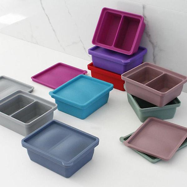  2구 실리콘 용기 냉동 냉장 정리 반찬 소분 도시락통