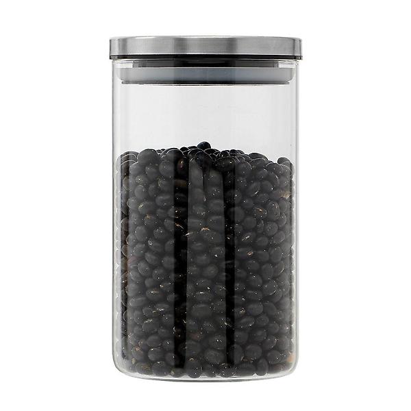  원형 유리보관용기 1.2L 밀폐 캐니스터