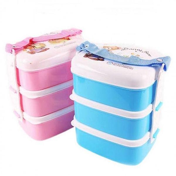  미니찬합 데니베어 3단블루색