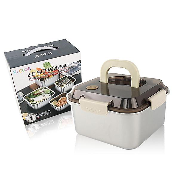  스텐 304재질 사각밀페용기 핸디 푸드컨테이너3000ml