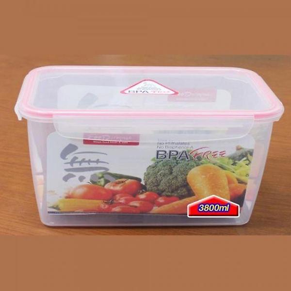  플라스틱 직사각 밀폐용기-3800ml 냉동실보관용기