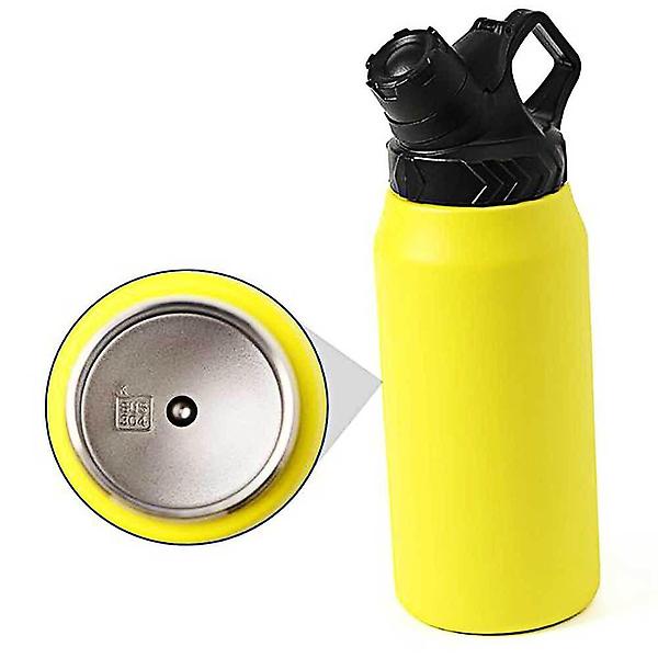  이중 스텐 보온병 옐로우 750ml 등산물병 스텐텀블러