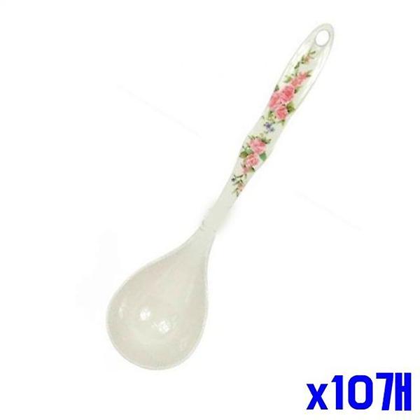  핑크로즈패턴 멜라민 계랑국자 x10개
