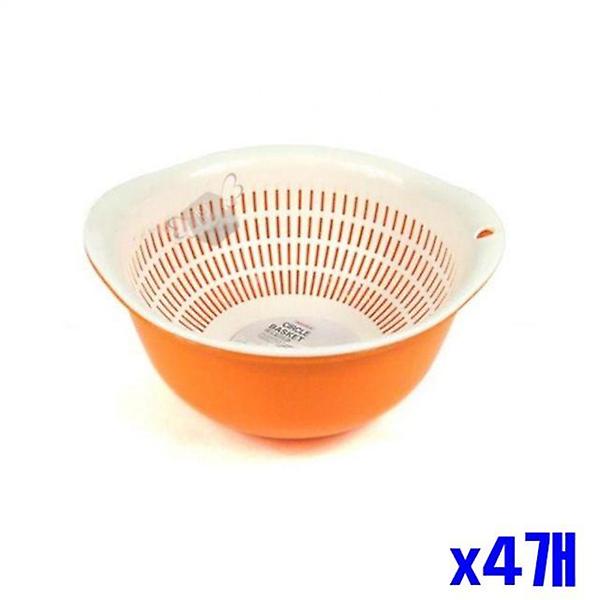  야채 물빠짐 원형 채망 바스켓 중 x4개 생활용품 채반