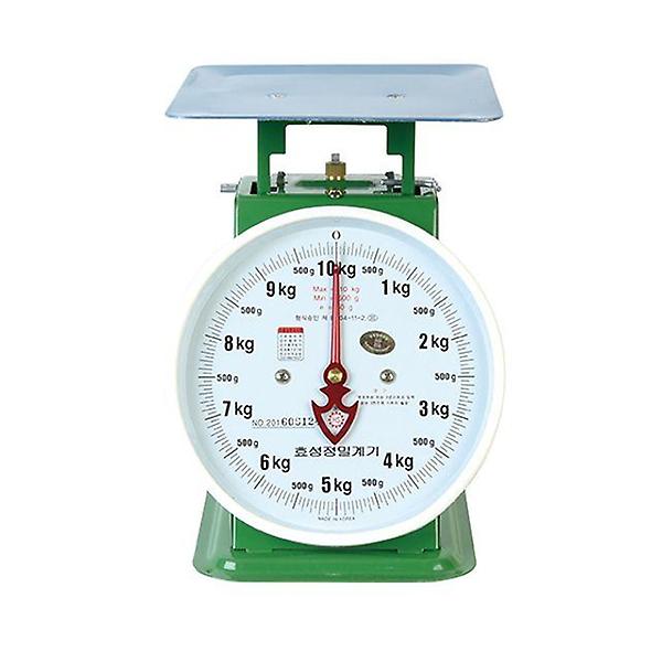  효성정밀 10kg 지시저울 바늘 접시 스테인레스짐판