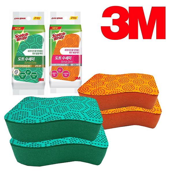  3M 특수표면처리 도트수세미 스펀지 2개
