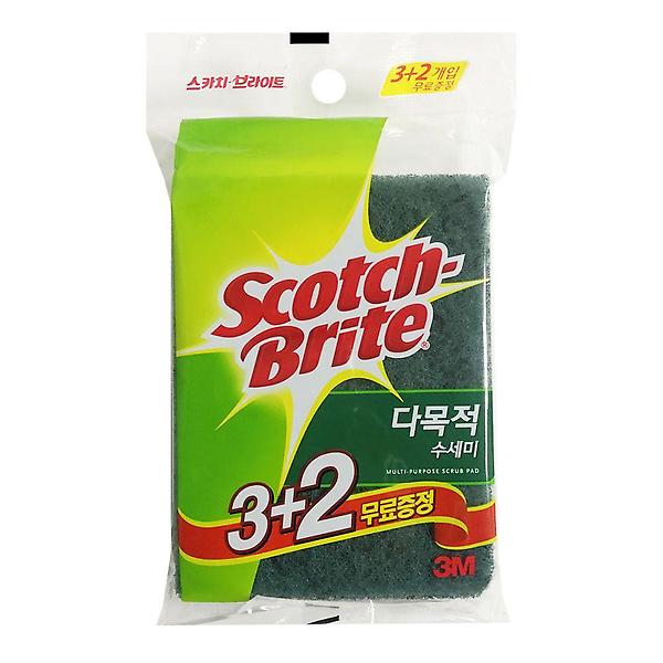  3M 다목적 수세미(3+2개입) 115x150 주방수세미 청소