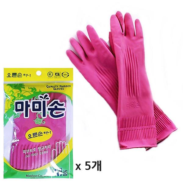  마미손장갑 오른손 중5개 한쪽 고무장갑 오른쪽장갑