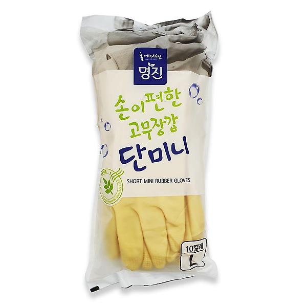  단미니 미니 짧은 식품용 고무장갑 아이보리 10컬레