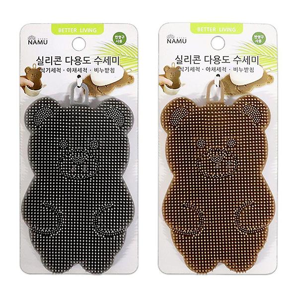  IS-SA 나무 실리콘 다용도 수세미 세척 비누받침