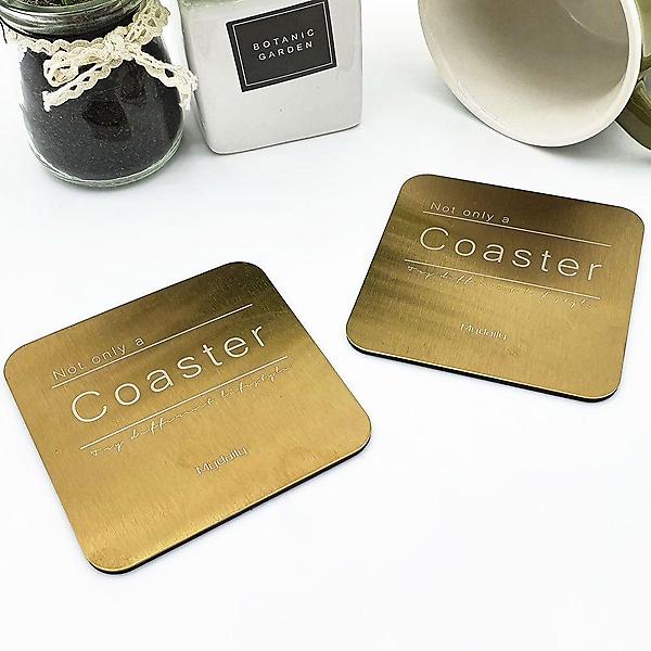  금속 골드 코스터 사각형