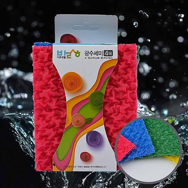  라쿠파스 광수세미 4매 다용도 수세미 주방 숙세미