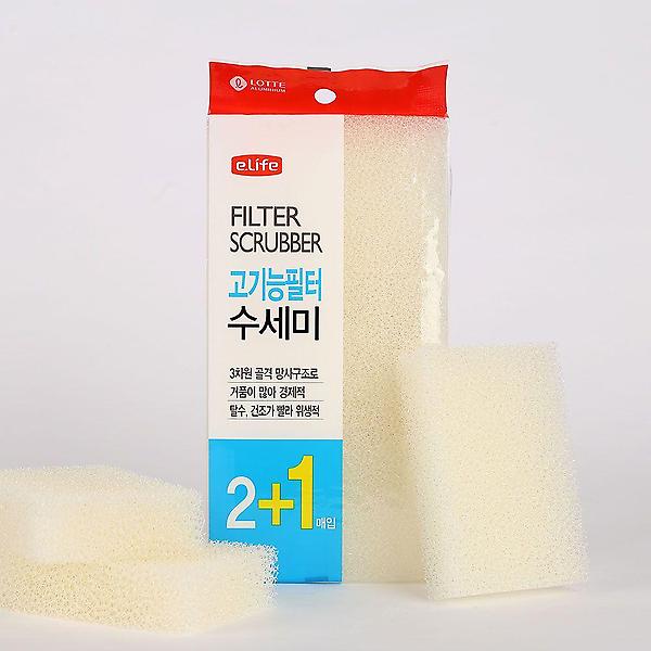  (이라이프) 고기능 필터 수세미 3매입 주방 스펀지